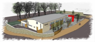 The architect's sketch for the proposed conversion of the former fire station into a new community facility.