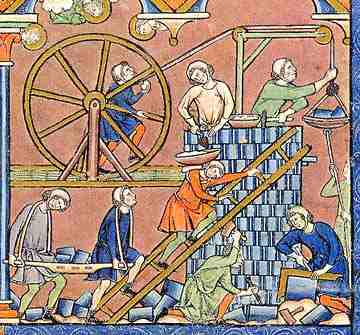 Building the Tower of Babel was a favoured imaged of medieval book illuminators because it depicted the vanity of man. These images are valuable for modern scholars seeking to understand the workings of medieval masons.