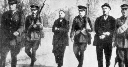 Thomas (left) and David Kent under escort to Fermoy Military Barracks in 1916. Thomas was executed in Cork on 9th May, but David was taken to Dublin and tried there. He was sentenced to five years of penal servitude.