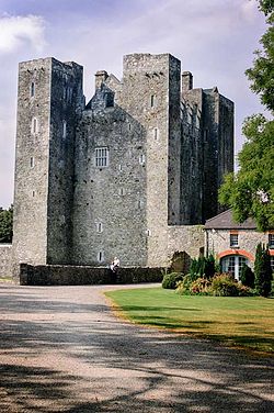 Barryscourt Castle, Carrigtwohill, was extensively refurbished by David, Lord Barry, after he had burned it to deny it to Raleigh in 1580. Raleigh later tried to get Queen Elizabeth I to grant it to himself, but she refused,   preferring to keep the Barrys on side.