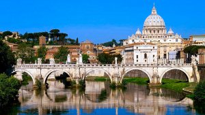 Vatican City Bridge and St Peters